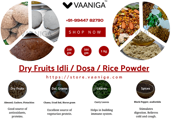 Vaaniga Dry Fruits Idli Dosa Rice Powder Poster